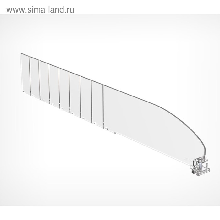 Пластиковый разделитель без ограничителя, 185-385×20×60 мм, прозрачный Пластиковый разделитель без ограничителя, 185-385×20×60 мм, прозрачный