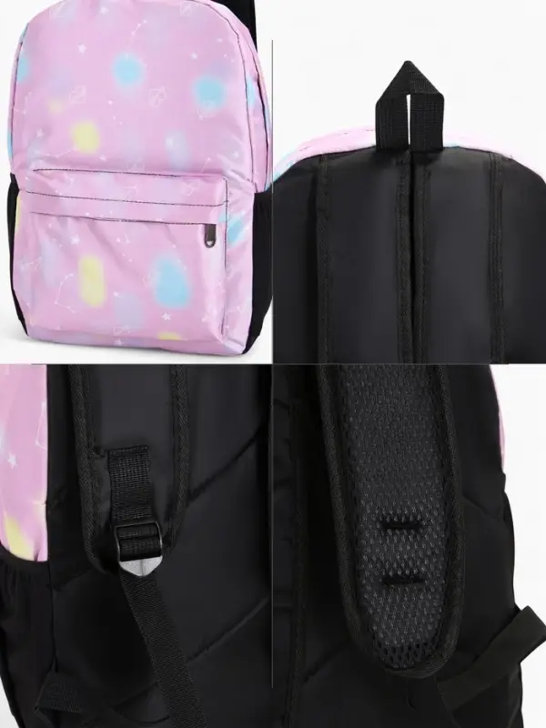 Рюкзак школьный &laquo;Сердечки&raquo;, для девочки, 30&times;13&times;42 см, сиреневый