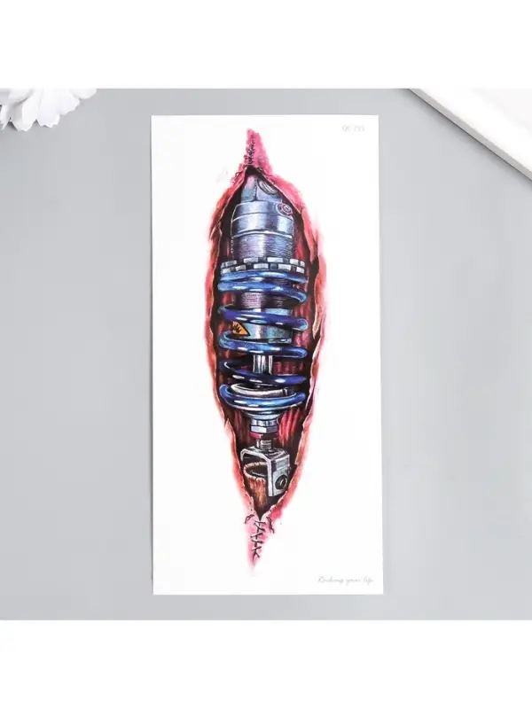 Переводная тату на тело цветная «Рана киборга», 10×21 см