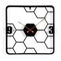 Часы настенные интерьерные &laquo;Соты&raquo;, серия:, Лофт, бесшумные, плавный ход, 58&times;58 см, чёрные, от батарейки 1&times;АА