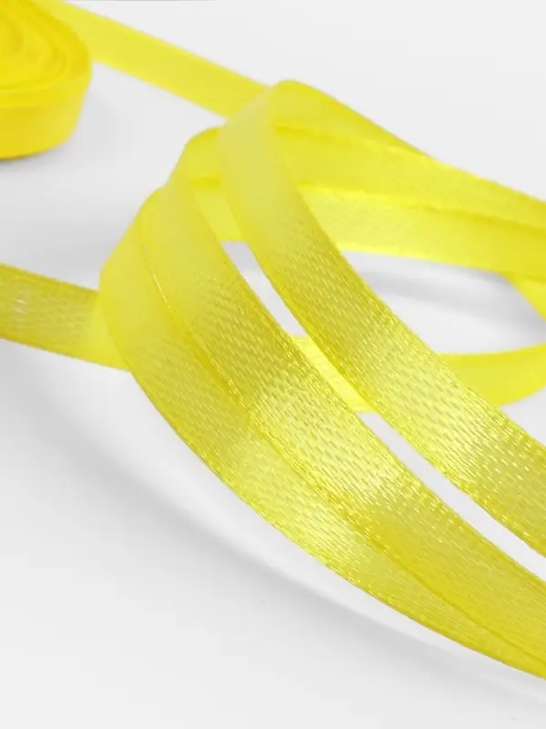 Лента атласная, 6 мм, 23±1 м, жёлтая №15 Лента атласная, 6 мм, 23±1 м, жёлтая №15