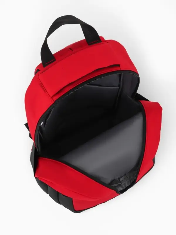 Рюкзак, 27*14*38,5 см, 2 отд 3н/карм, Комби, Водонепрон. дно, красный/черн
