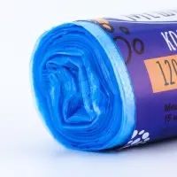 Мешки для мусора 120 л, ПНД, толщина 15 мкм, 10 шт. 68&times;106 см, в рулоне, синие