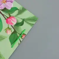 Пакет подарочный ламинированный &laquo;Весеннее признание&raquo;, зелёный, 26&times;12&times;32 см