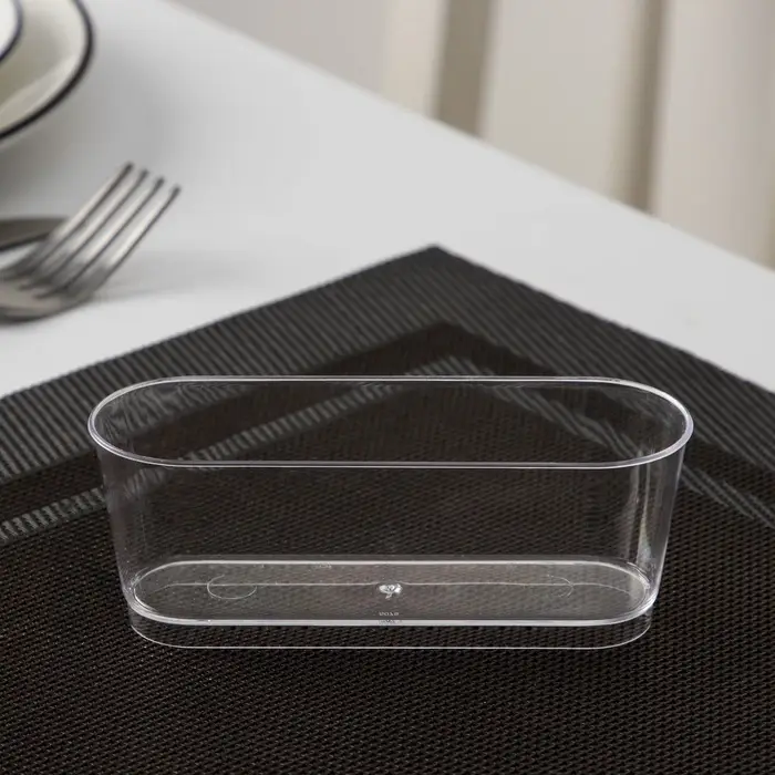 Креманка пластиковая одноразовая овальная «Лимончелло», 100 мл, прозрачная