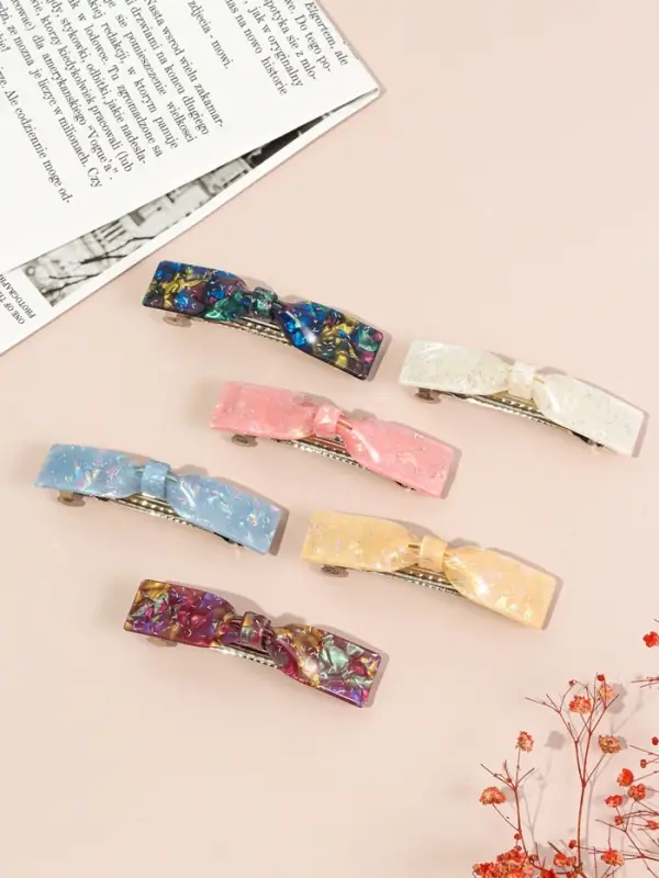 Заколка-автомат для волос "Вэнна" блеск, 8 см, микс