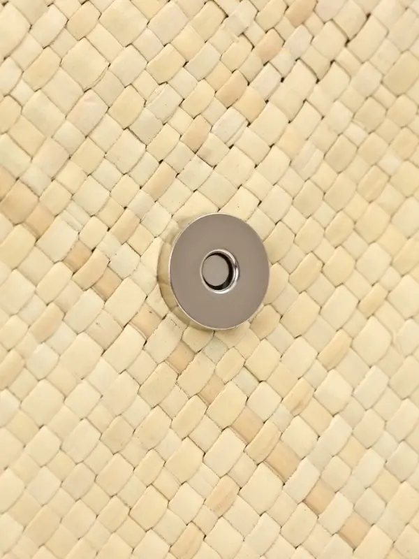 Сумка плетёная на застёжке из пандана, 41&times;16&times;50 см, бежево-чёрная