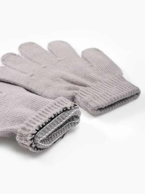 Перчатки детские MINAKU однолсойные, 14 см, цв.серый