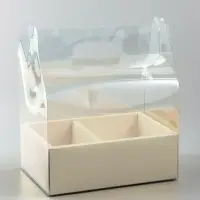 Коробка с PVC для цветов и десертов 26&times;18&times;30 см, желтый
