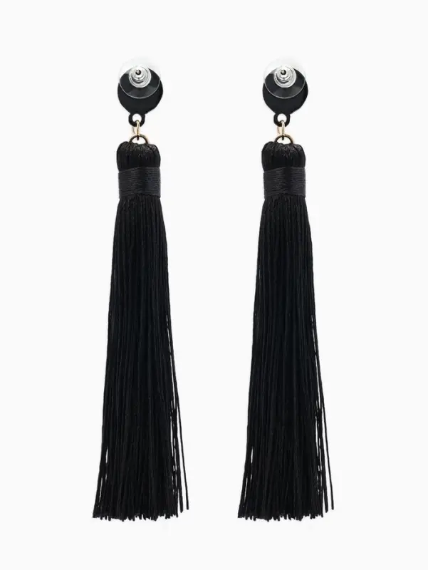 Серьги &laquo;Кисти&raquo;, гармония, чёрные, L кисти 8.5 см