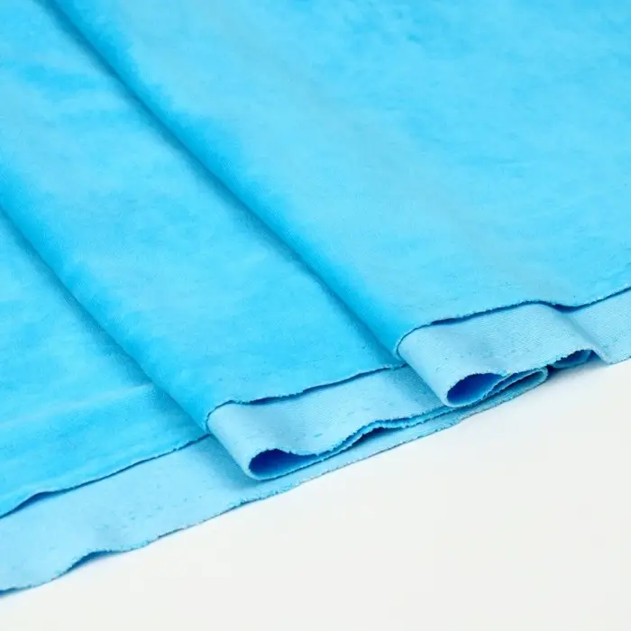 Ткань для рукоделия, велюр на трикотажной основе, голубой, лоскут 100*180 см