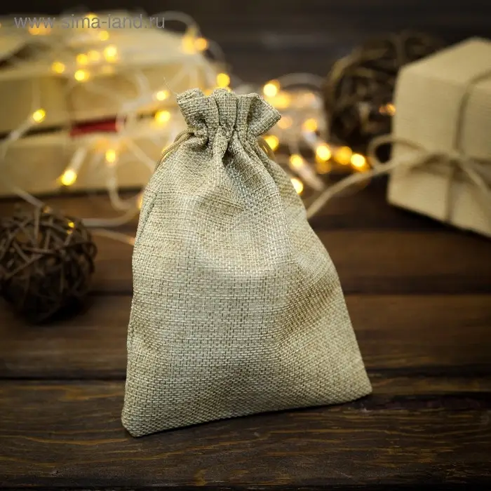 Мешочек подарочный из холщи, бежевый, 13×18 см Мешочек подарочный из холщи, бежевый, 13×18 см