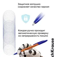 Набор ручек шариковых ErichKrause Slender Stick Orange, SuperGlide, 4 штуки, уз 0.7 мм, син