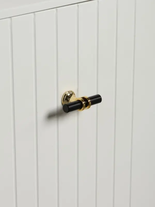 Ручка-кнопка CAPPIO, d=12 мм, цвет черный с золотом