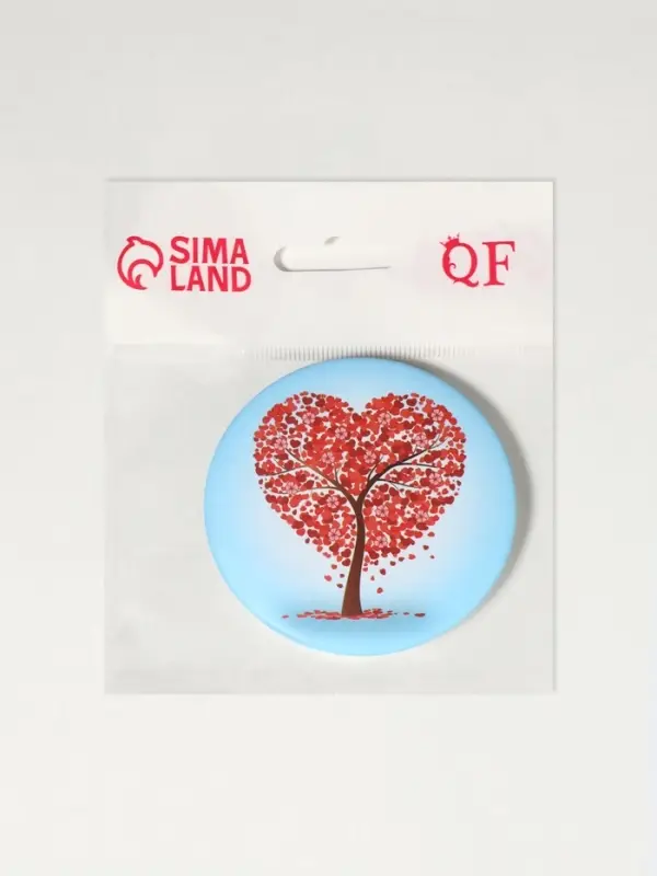 Зеркало складное &laquo;Деревья&raquo;, d=7.5 см, с увеличением х2, голубой/красный