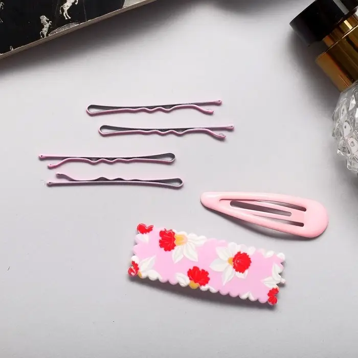 Невидимка для волос  Невидимка для волос "Марлен" (набор 10 шт) 5 см, розовый