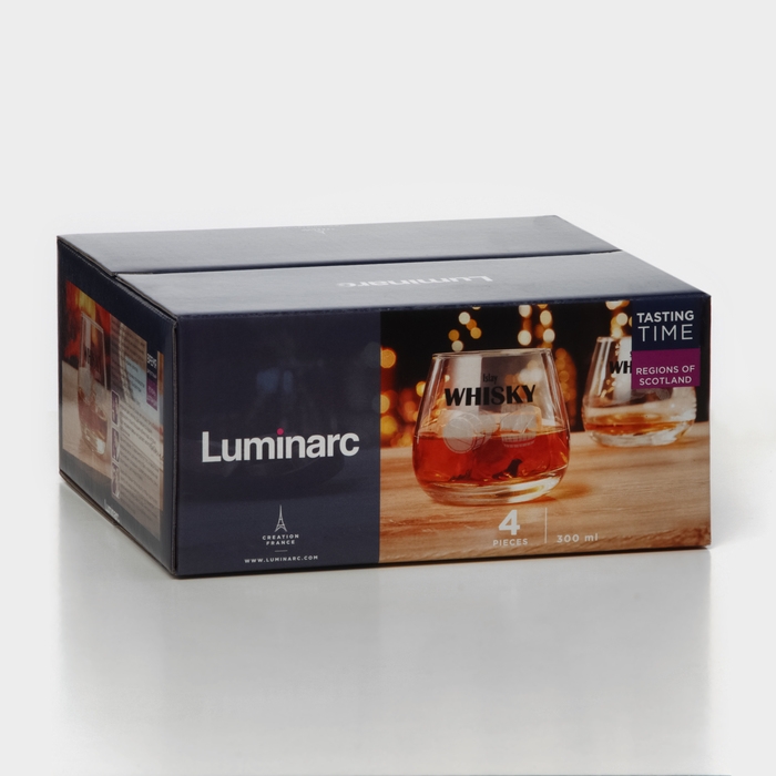 Стакан стеклянный «Регионы Шотландии», 300 мл, 4 шт Стакан стеклянный «Регионы Шотландии», 300 мл, 4 шт