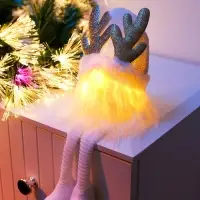 Светодиодная фигура &laquo;Гном белая шапочка&raquo; 33 см, 1 LED, от батареек AG10&times;3, свечение тёплое белое