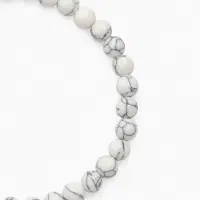 Браслет из бусин &laquo;Кахолонг&raquo;, d=5.5 см, шар №6, белый