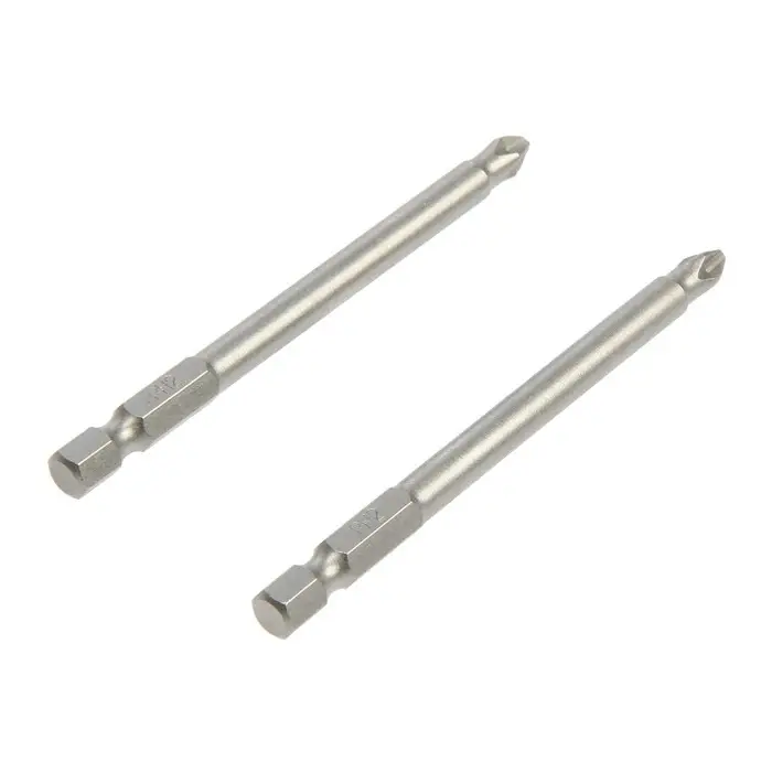 Биты ТУНДРА, намагниченные, сталь CrV, PH2&times;90 мм, 2 шт.