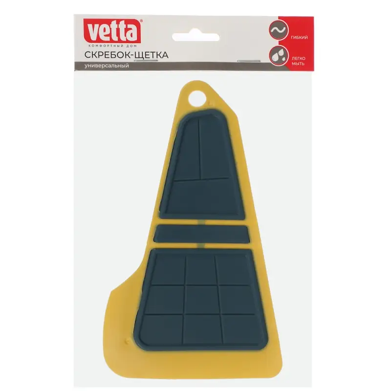 VETTA Скребок-щётка термопластичная резина, 16х9,5 см, 3 цвета