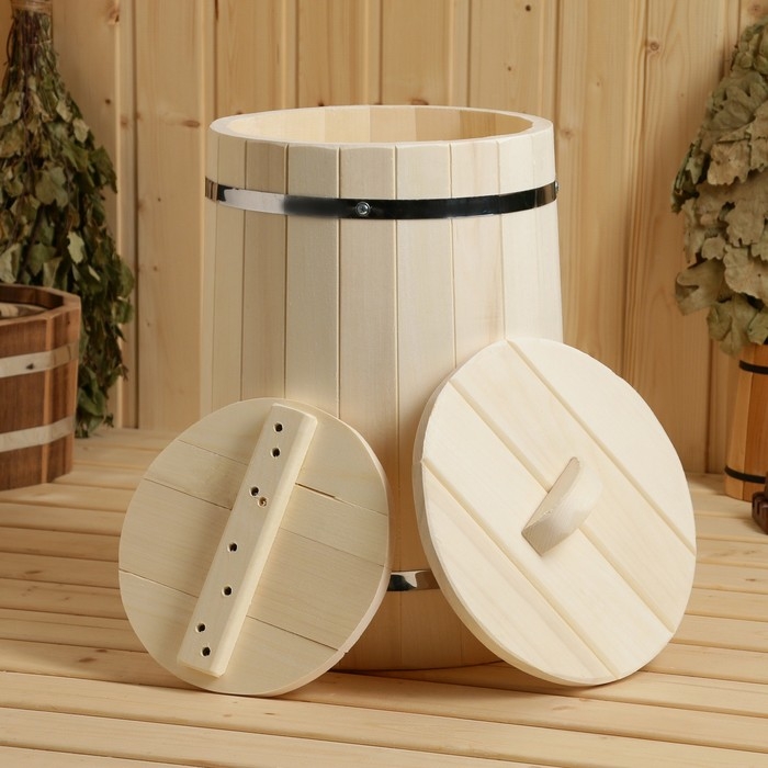 Кадка с гнётом, липа, 20 литров Кадка с гнётом, липа, 20 литров