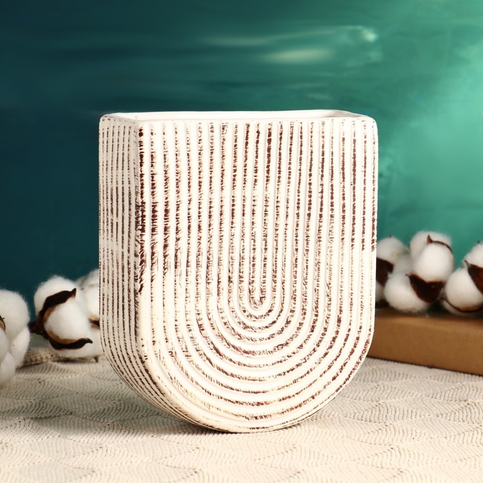 Подвесное кашпо  Подвесное кашпо "Дерин" 15х5х17см, белое