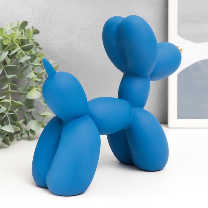 Сувенир полистоун Сувенир полистоун "Воздушный шарик - собачка с золотым носиком" синий 7,5х20,5х17,5 см