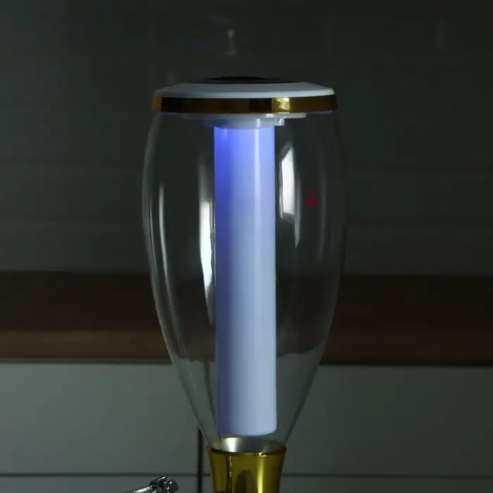 Башня пивная с краном Gold, колба с подсветкой, 3 л, пластик, батарейки cr 2032, золотистая