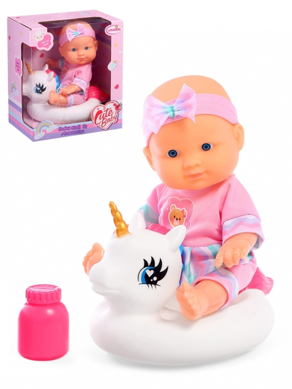 Пупс «Купание с единорогом», с аксессуарами, МИКС