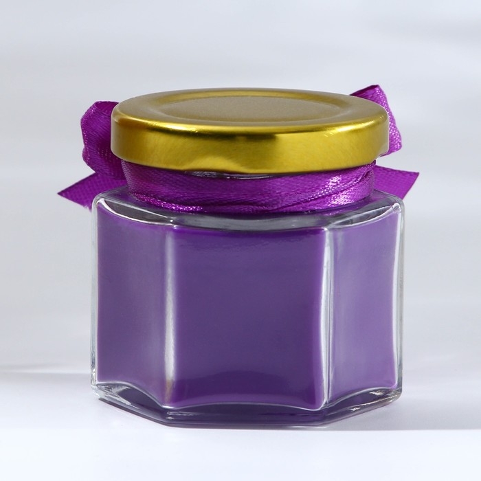 Свеча в банке  Свеча в банке "Расцветай от счастья", аромат ежевика, 6.5 х 5.5 х 5.5 см