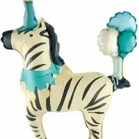 Воздушный шар фольгированный 15" &laquo;Зебра в колпачке&raquo;, 5 шт., под воздух