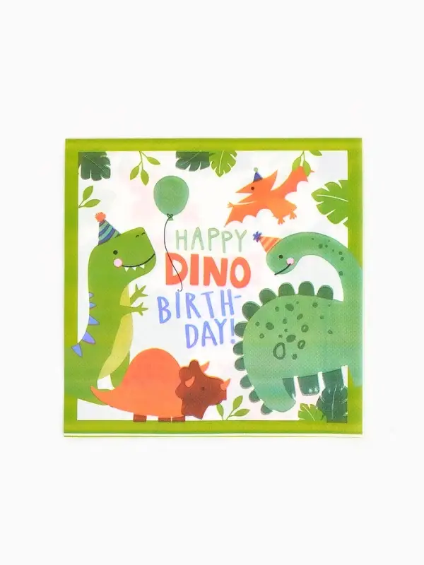 Салфетки бумажные &laquo;Dino birthday&raquo;, 33х33 см, 20 шт