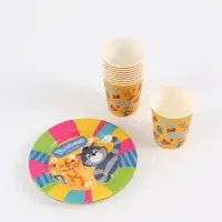 Посуда одноразовая бумажная на 10 персон «Простоквашино»: стаканы, тарелки, скатерть, Союзмультфильм Посуда одноразовая бумажная на 10 персон «Простоквашино»: стаканы, тарелки, скатерть, Союзмультфильм