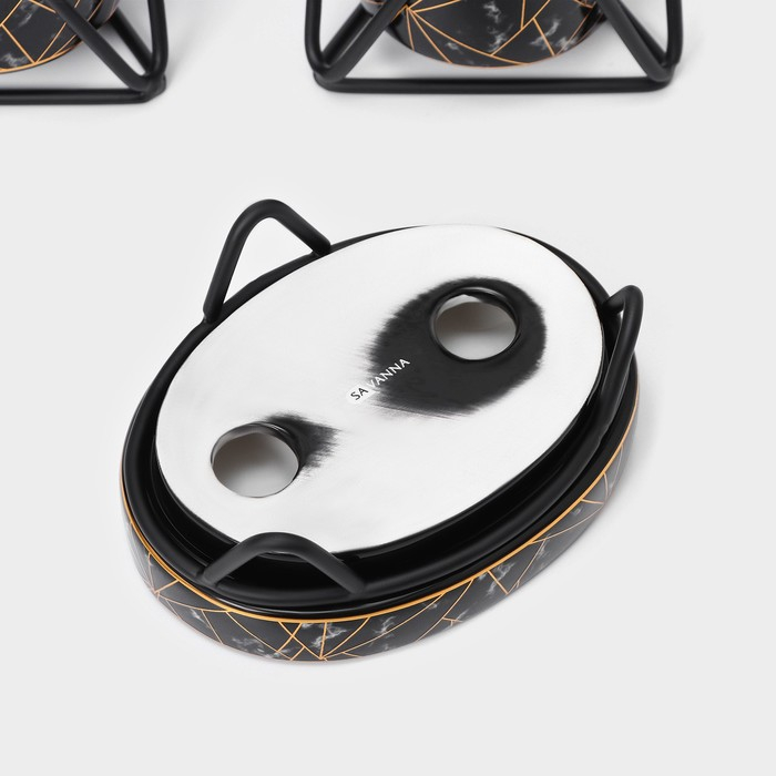 Набор для ванной комнаты SAVANNA «Геометрика», 3 предмета (мыльница, дозатор для мыла 290 мл, стакан), цвет чёрный Набор для ванной комнаты SAVANNA «Геометрика», 3 предмета (мыльница, дозатор для мыла 290 мл, стакан), цвет чёрный