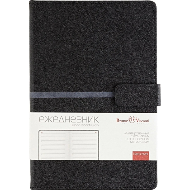Ежедневник недатированный А5 LYON черный, 136л 3-684/03