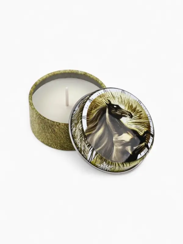 Свеча ароматическая новогодняя в банке «Конь», аромат ваниль, 4.8 см Свеча ароматическая новогодняя в банке «Конь», аромат ваниль, 4.8 см