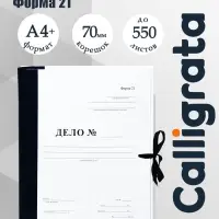 Папка архивная для переплета Calligrata &laquo;Форма 21&raquo;, с гребешками, 4 отверстия, с 2 завязками, 70 мм