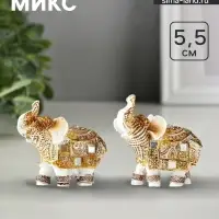 Фигурка полистоун &laquo;Белый слоник с попоной из арабского ковра&raquo;, 5.5&times;5.5&times;2.2 см, МИКС