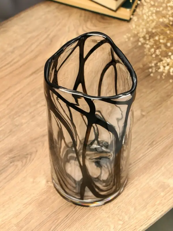 Ваза стекло настольная "Мэдисон" 29х12 см, прозрачно-чёрный