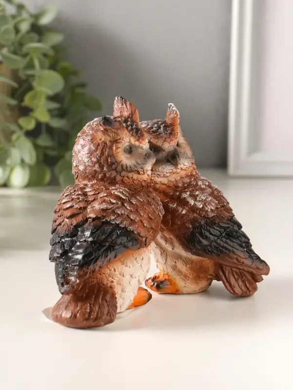 Фигура полистоун "Пара сов" 11х14,5 см