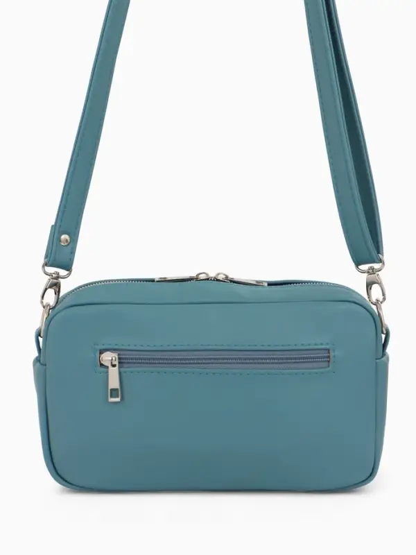 Сумка женская кросс-боди TEXTURA на молнии, 25&times;6&times;14 см, голубая