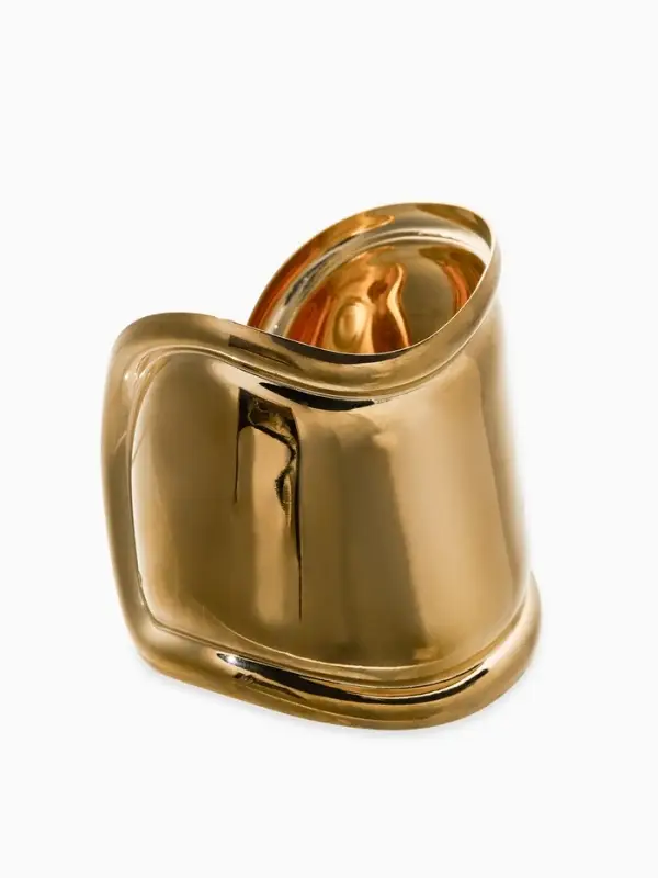 Браслет манжета &laquo;Изгиб&raquo;, d=6 см, цвет золото