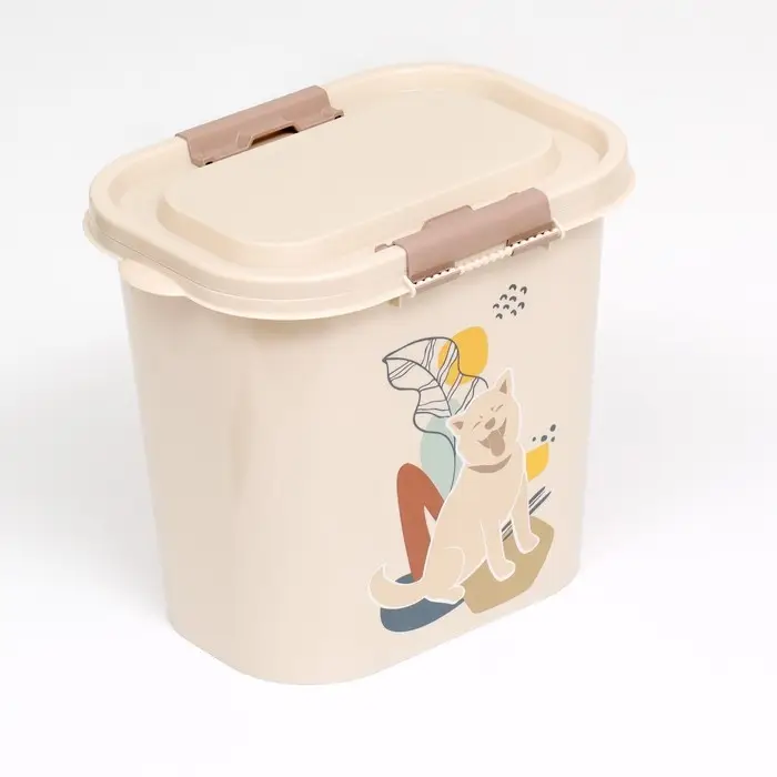 Контейнер для корма &laquo;Друг&raquo;, 10 л, овальный, пластик, цвет МИКС