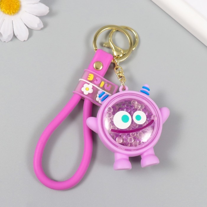 Брелок резина с карабином, ремешком Брелок резина с карабином, ремешком "Чудик" с декором 6х5,5х2,5 см