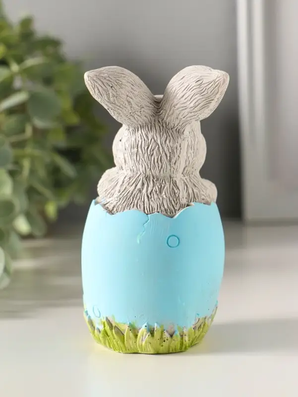 Статуэтка "Заяц пасхальный с букетом" 11х6 см, цветной