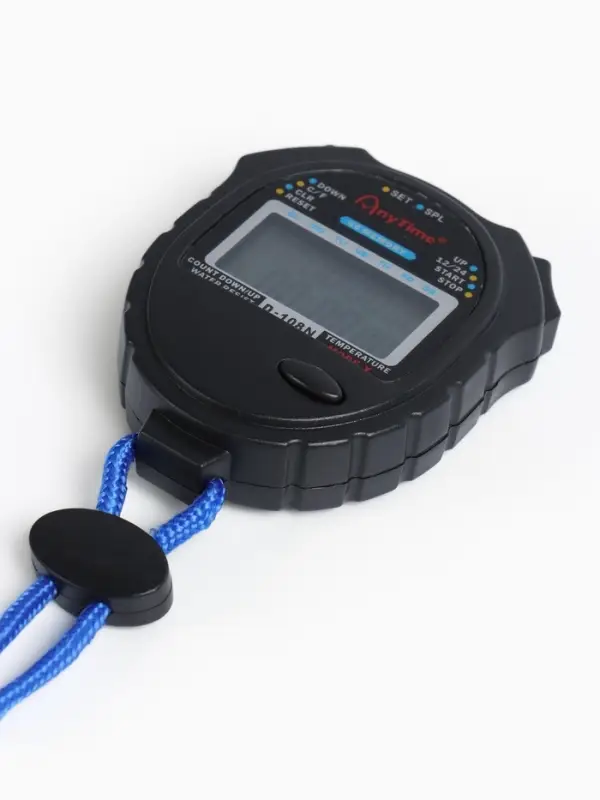 Секундомер, 8.2&times;6.5&times;2 см, 60 отсечек, обратный отсчёт, часы, календарь