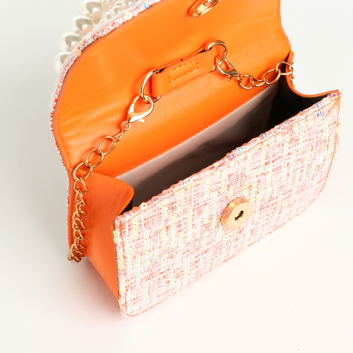 Сумка детская для девочки на клапане «Выбражулька», цвет оранжевый