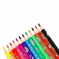Карандаши 12 цветов BIC Kids Illusion, детские, шестигранные, с ластиком, стираемые