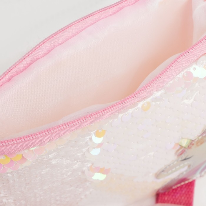 Сумка детская для девочки «Единорог», отдел на молнии, с пайетками, цвет розовый Сумка детская для девочки «Единорог», отдел на молнии, с пайетками, цвет розовый